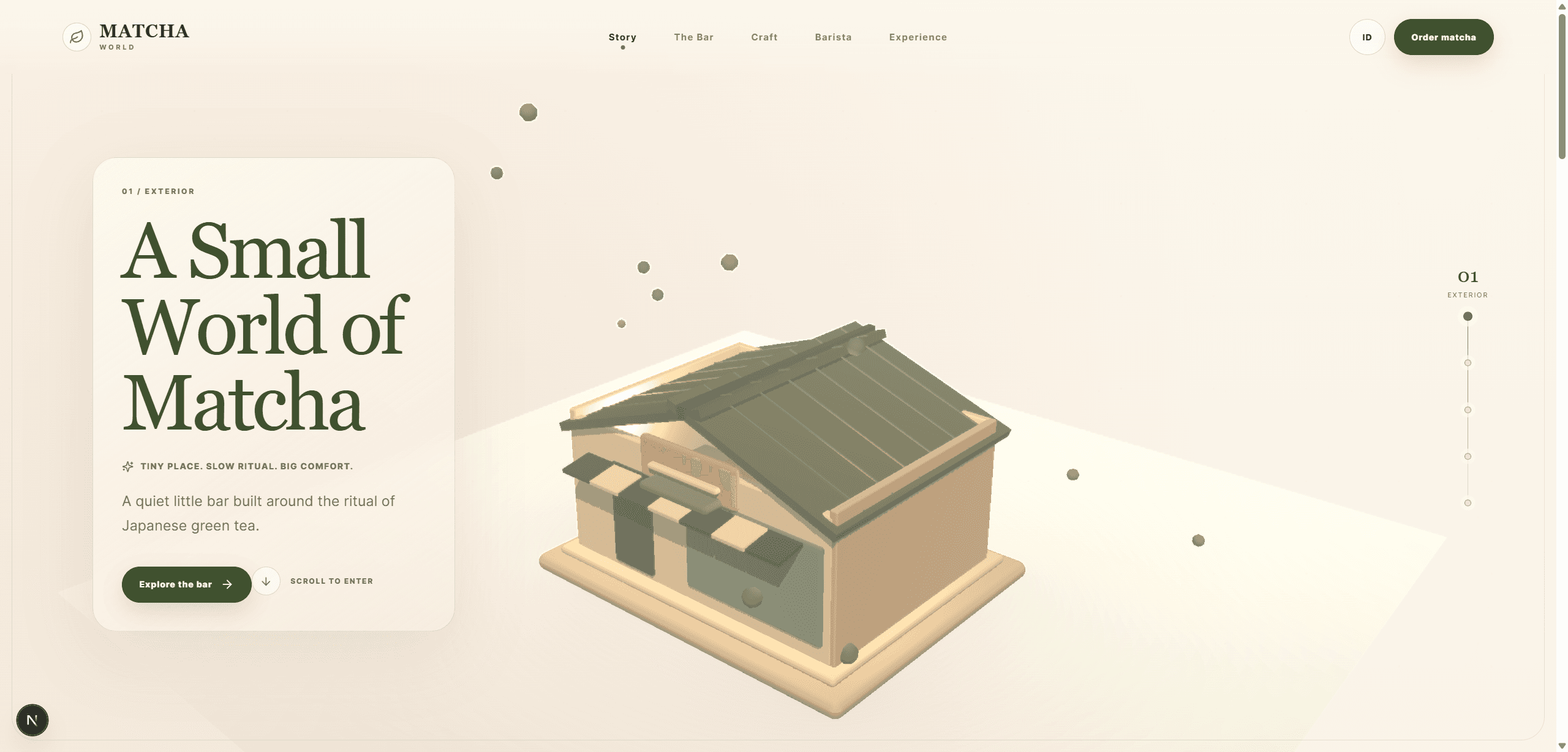 Matcha Mini World — 3D Matcha Bar Landing Page preview 1